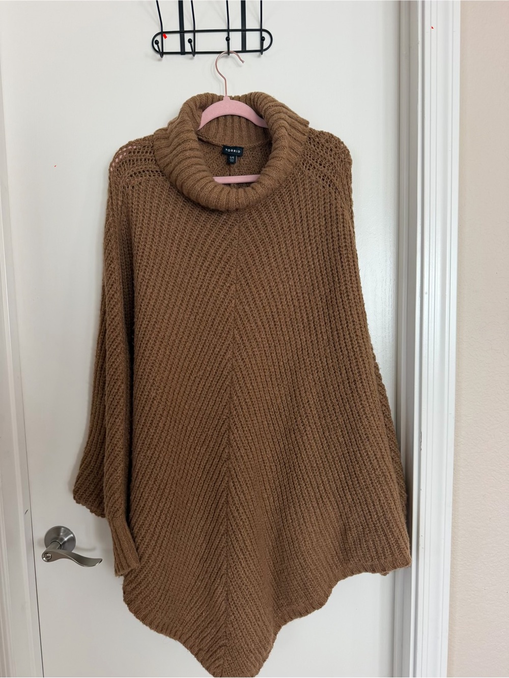 torrid Brown Ribbed Turtleneck Poncho Sweater